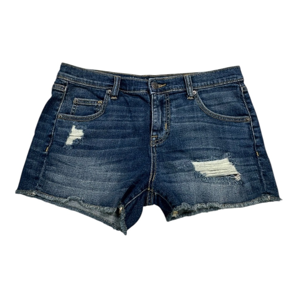 Denim Boyfriend‎ Shorts Distressed Frayed Hem Blue Jeans Size 6 28